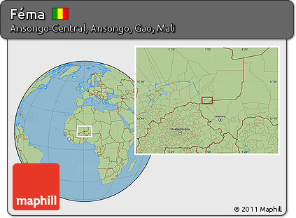 Savanna Style Location Map of Féma