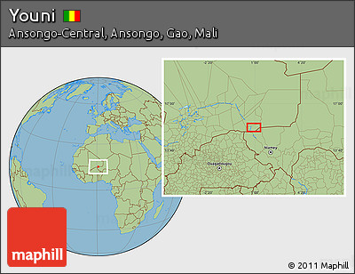 Savanna Style Location Map of Youni