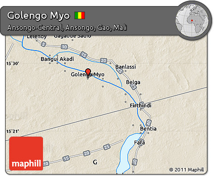 Shaded Relief Map of Golengo Myo
