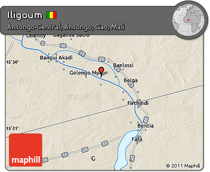 Shaded Relief Map of Iligoum