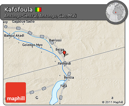 Shaded Relief Map of Kafofoula