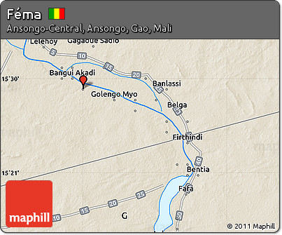 Shaded Relief Map of Féma