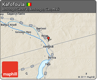 Shaded Relief Map of Kafofoula