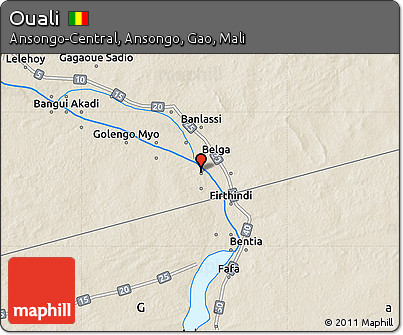 Shaded Relief Map of Ouali