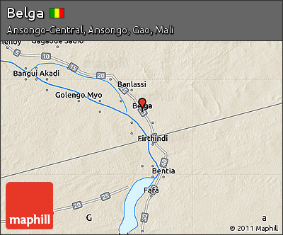 Shaded Relief Map of Belga