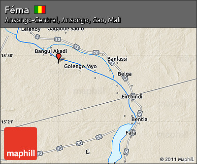 Shaded Relief Map of Féma