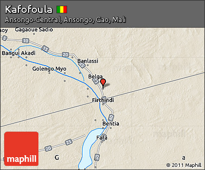 Shaded Relief Map of Kafofoula