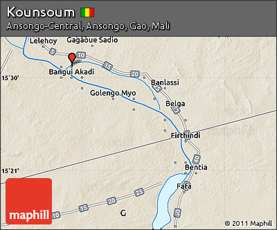 Shaded Relief Map of Kounsoum