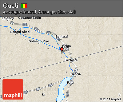 Shaded Relief Map of Ouali