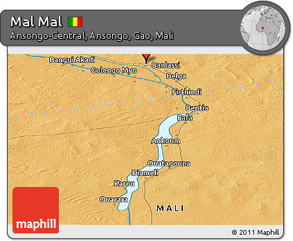 Political Panoramic Map of Mal Mal
