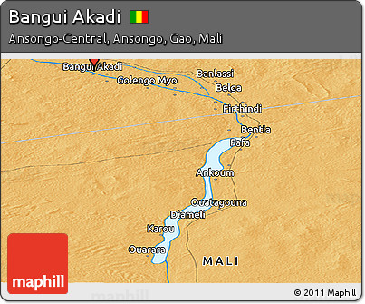 Political Panoramic Map of Bangui Akadi