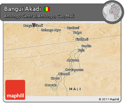 Satellite Panoramic Map of Bangui Akadi