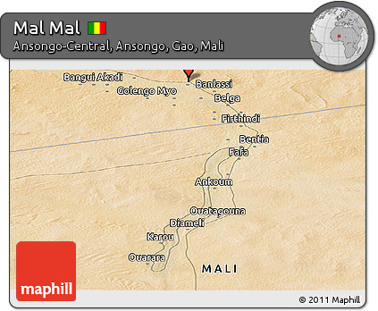 Satellite Panoramic Map of Mal Mal