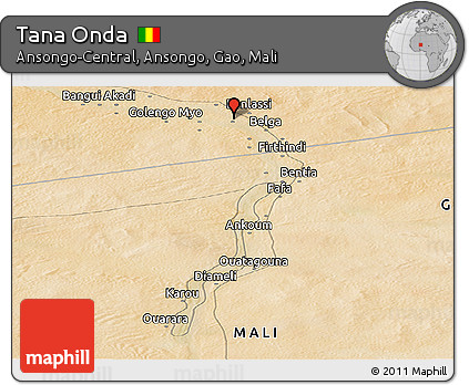 Satellite Panoramic Map of Tana Onda