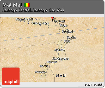 Satellite Panoramic Map of Mal Mal
