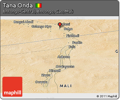 Satellite Panoramic Map of Tana Onda