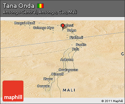 Satellite Panoramic Map of Tana Onda