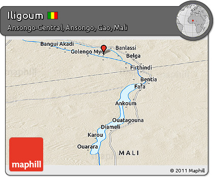 Shaded Relief Panoramic Map of Iligoum