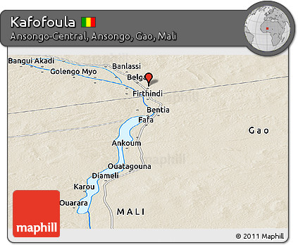 Shaded Relief Panoramic Map of Kafofoula