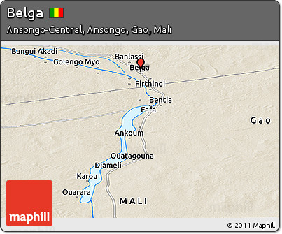 Shaded Relief Panoramic Map of Belga