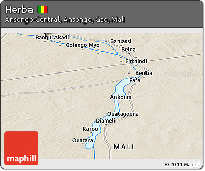 Shaded Relief Panoramic Map of Herba
