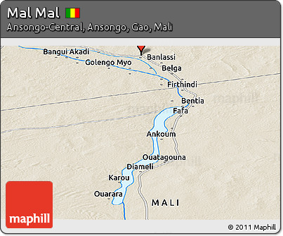 Shaded Relief Panoramic Map of Mal Mal