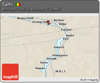 Shaded Relief Panoramic Map of Sami