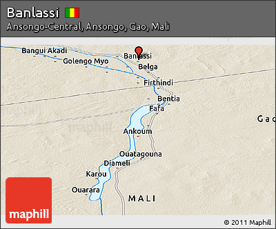 Shaded Relief Panoramic Map of Banlassi