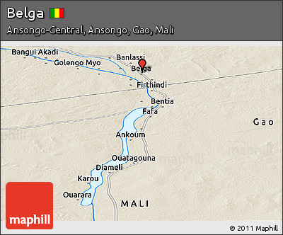 Shaded Relief Panoramic Map of Belga