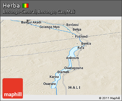 Shaded Relief Panoramic Map of Herba