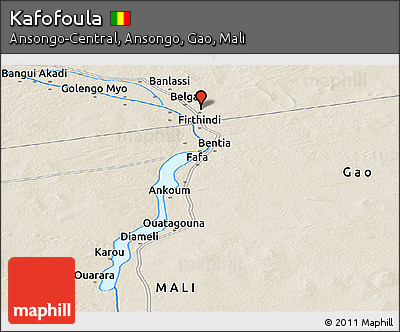 Shaded Relief Panoramic Map of Kafofoula