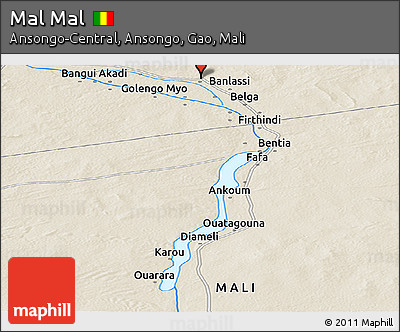 Shaded Relief Panoramic Map of Mal Mal