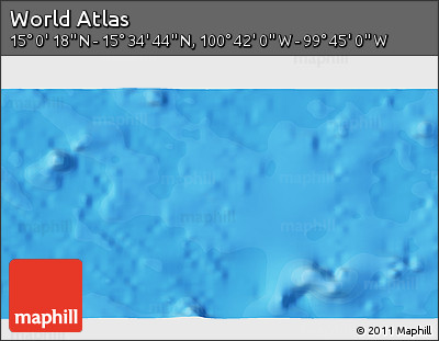 Political 3D Map of the Area around 15° 17' 31" N, 100° 13' 29" W