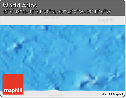Political 3D Map of the Area around 15° 17' 31" N, 100° 13' 29" W