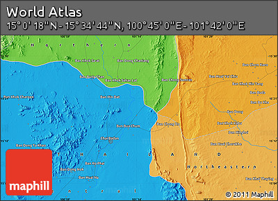 Political Map of the Area around 15° 17' 31" N, 101° 13' 29" E