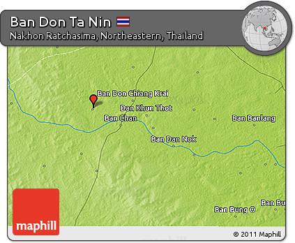 Physical 3D Map of Ban Don Ta Nin