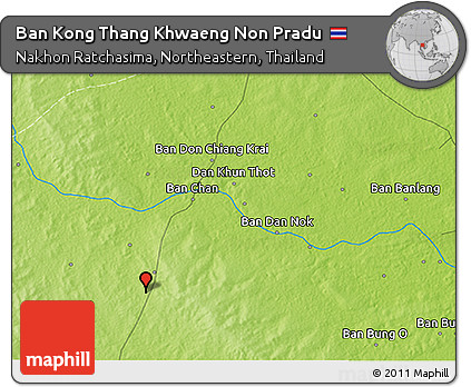 Physical 3D Map of Ban Kong Thang Khwaeng Non Pradu