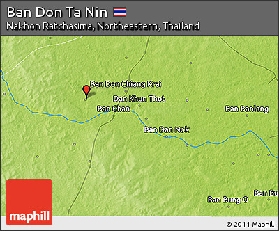 Physical 3D Map of Ban Don Ta Nin