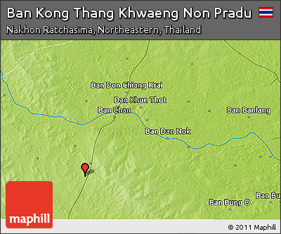 Physical 3D Map of Ban Kong Thang Khwaeng Non Pradu