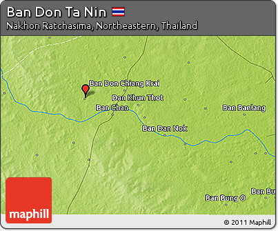 Physical 3D Map of Ban Don Ta Nin