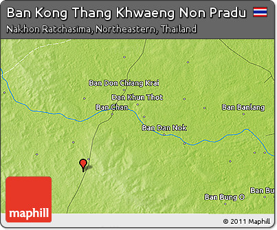 Physical 3D Map of Ban Kong Thang Khwaeng Non Pradu