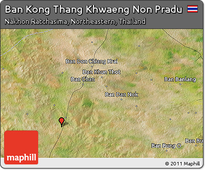 Satellite 3D Map of Ban Kong Thang Khwaeng Non Pradu