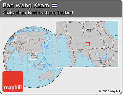 Gray Location Map of Ban Wang Kaam