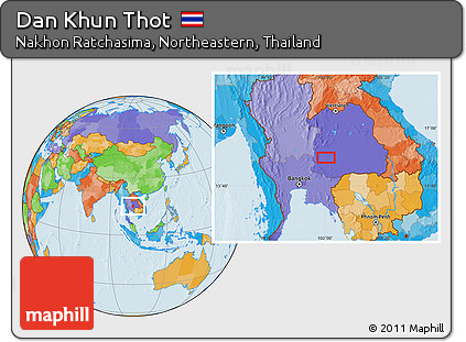 Political Location Map of Dan Khun Thot