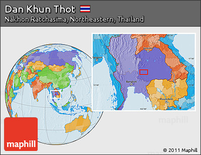 Political Location Map of Dan Khun Thot