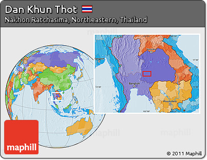 Political Location Map of Dan Khun Thot
