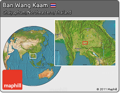 Satellite Location Map of Ban Wang Kaam