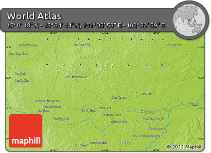 Physical Map of the Area around 15° 17' 31" N, 102° 4' 29" E