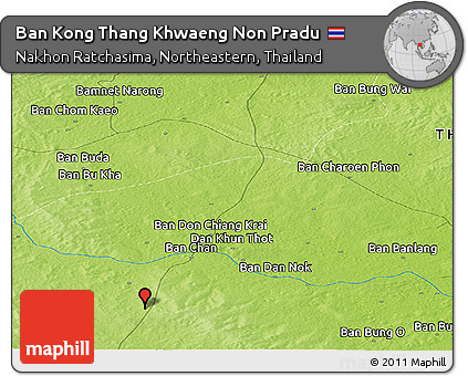 Physical Panoramic Map of Ban Kong Thang Khwaeng Non Pradu