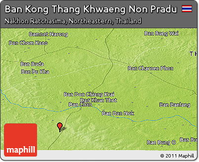 Physical Panoramic Map of Ban Kong Thang Khwaeng Non Pradu